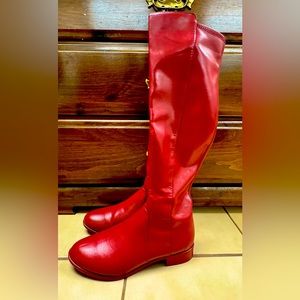 Tall Hand painted Red Heels Boots
